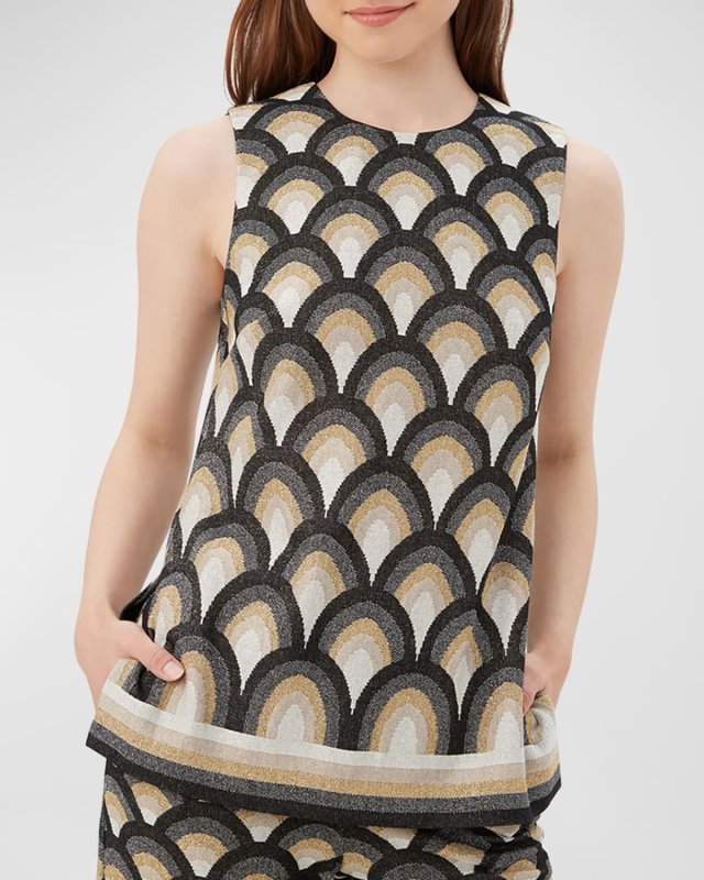 Haruto Sleeveless Scalloped Intarsia Top